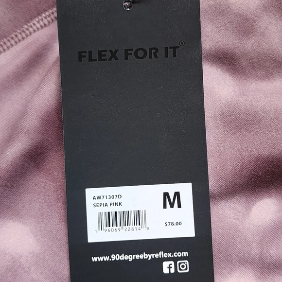 90° degrees by reflex sepia pink high rise leggings - Picture 4 of 4